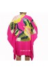 Ladies Beaches Clothes Flower Design Hand Painted Poncho Top Dress Hot Pink Colour 